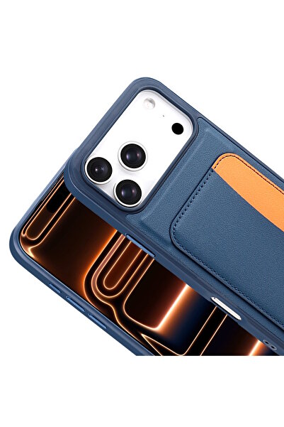 m.tk moveteck iPhone 17 Pro Case with Camera Protection, Card Holder, Wallet, Colored Keys, Leather Design, Silicone Cover