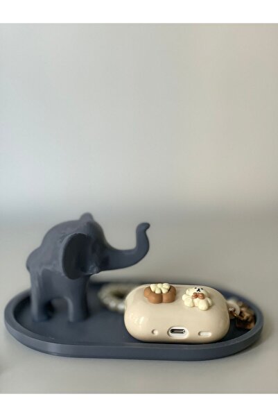 DigiArtisan3D حامل مفاتيح ومجوهرات على شكل فيل باللون الرمادي