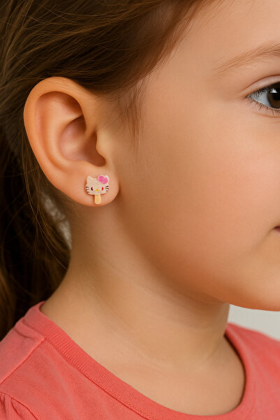 MakeWell Kuromi Hello Kity My Melody Non-Tarnishing Anti-Allergic Children's Earrings for Silver Needle Perforated Ears