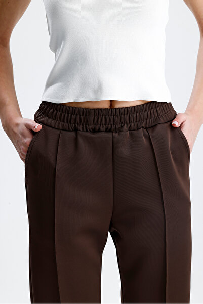 de zuzuu fashion Önden Çimalı Yüksek Bel Scuba Pantolon