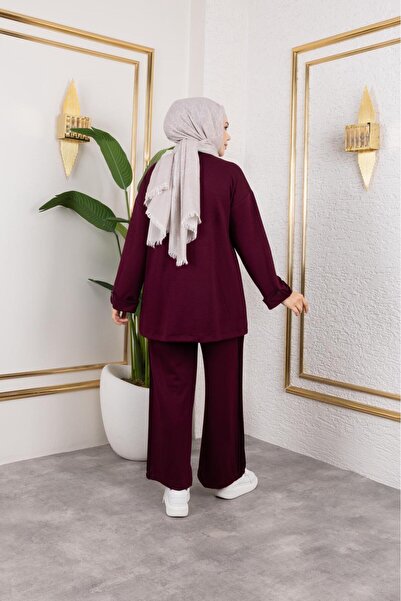 MODAMÜNASİP Comfortable and Stylish Two-Piece Set with Buttoned Cotton Viscose Pants