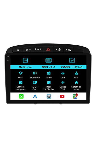NavStore Ειδική πλοήγηση Peugeot 308/408 (2008-2013), 2K, 8Gb Ram, 256Gb αποθ...