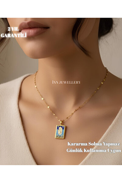 İNN JEWELLERY 316L Steel Necklace Tarnish-Free Antiallergic with Hand Figure (2 Years Importer Warranty)