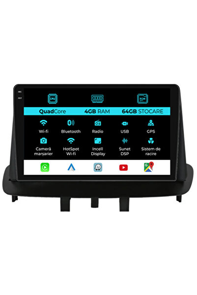 NavStore Navigatie Dedicata Renault Megane 3 (2008-2015),QuadCore, 9 Inch, 4Gb Ram, 64Gb stocare, CarPlay