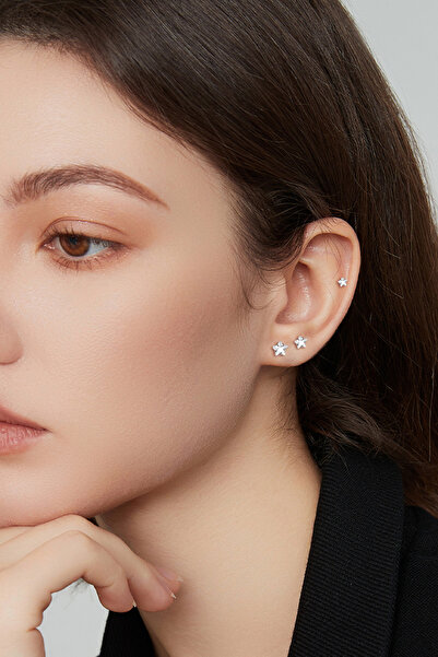 Shylyn 999 Ayar Gümüş Piercing Bakım Yıldız Küpe