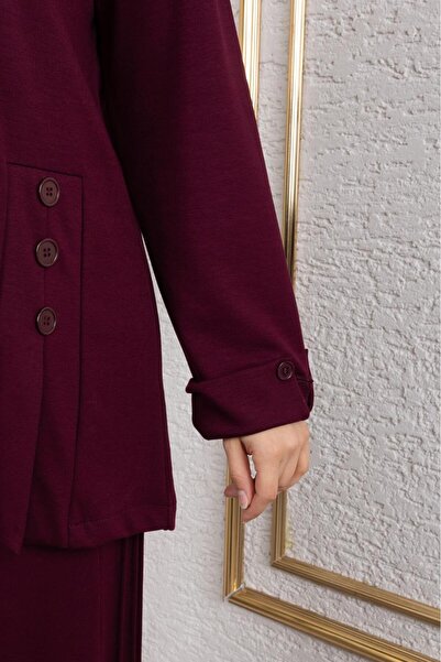 MODAMÜNASİP Comfortable and Stylish Two-Piece Set with Buttoned Cotton Viscose Pants