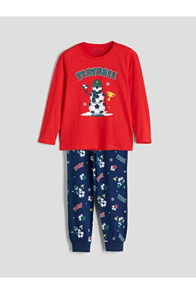 LC Waikiki Lcw Kids Crew Neck Printed Boys Pajamas Set