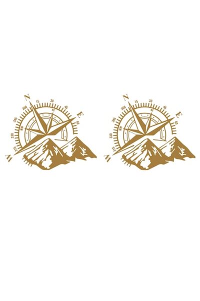 Oracal 651 Set of 2 Off Road Stickers, Compass, 30 cm x 23 cm, copper