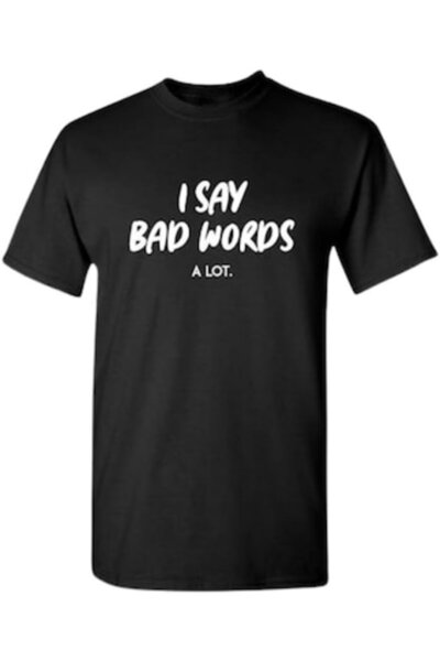 OEM Men's T-shirt, personalized "I SAY BAD WORDS", 100% cotton, black