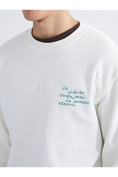 LC Waikiki Ανδρικό χοντρό φούτερ με στάμπα με λαιμόκοψη