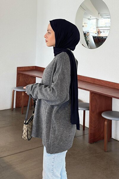 lamelif Casual Textured Sweater Anthracite