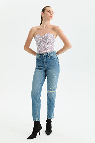 Promise by Yıldırım Leylak Dantel Top Crop