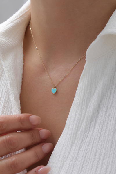 YAVUZ KUYUMCULUK 14 Ayar Altın Renkli Kalp Kolye