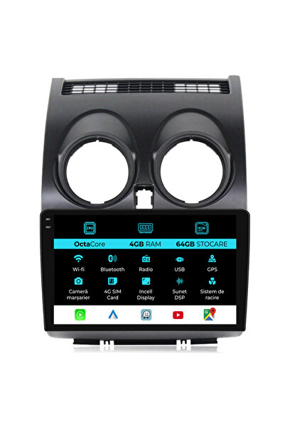 NavStore Navigatie Dedicata Nissan Qashqai J10 (2007-2013), 9Inch, 4Gb Ram, 64Gb Stocare, Carplay