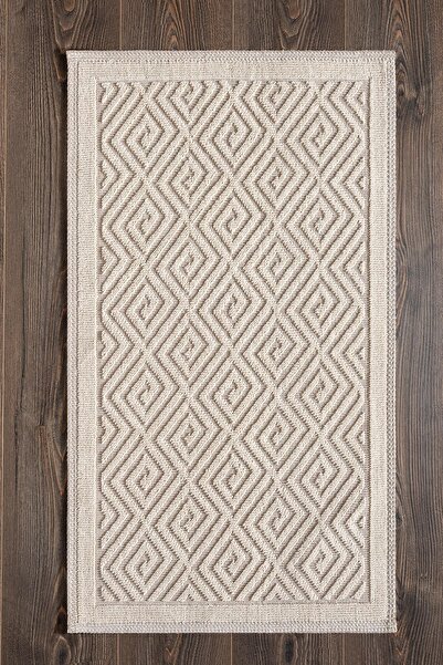 Cotto Home Sakura Sk006a Doğal Pamuk 2'li Banyo Paspas Seti 60x90 60x150cm Kaymaz Taban Makinada Yıkanabilir