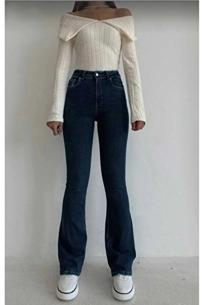 JAXEN BT11617657 evazat Bleumarin Y talie înaltă Comfort L material elastic P...