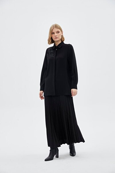 Zühre CĂMĂȘĂ CU MOTIV FLORAL NEGRU 0097