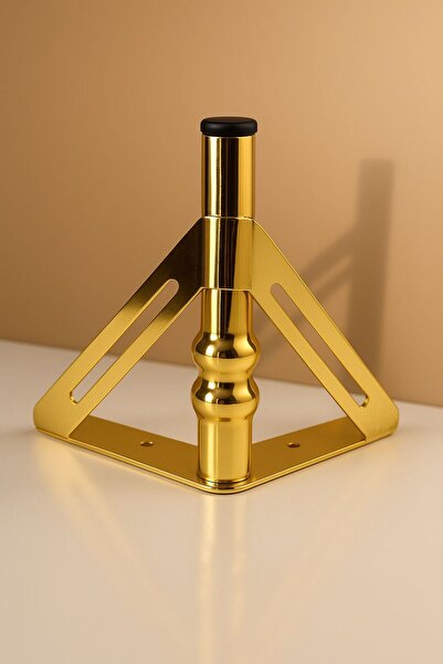 Anka Altın Renk Metal Mobilya Ayağı 15 CM (Üçgen Destekli Model) - yanında vi...