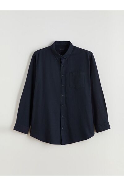 LC Waikiki Cămașă pentru bărbați cu mânecă lungă, cu croială normală, SOUTHBLUE