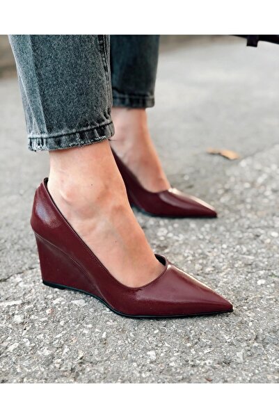 I Love Shoes Mariel Dolgu Topuklu Stiletto Bordo Mat Deri