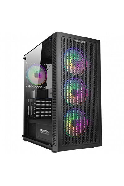 ProGaming - Computer Parts for Gamers ProGaming Gladius Case, Mid-Tower ATX, No PSU, 4x ARGB Fans, Black