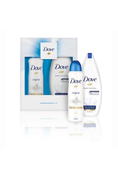 Dove Original Duo Gift Set: Deodorant Spray 150ml + Shower Gel 250ml