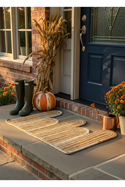 HomeTurko Jute wave design modern door front mat indoor and outdoor bathroom balcony mat home hotel office decor mat