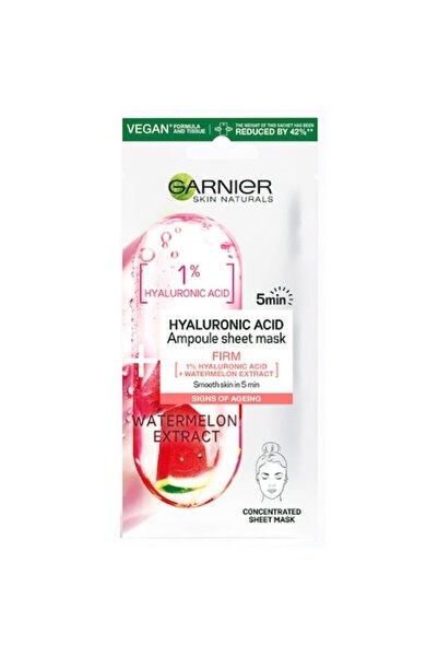 Garnier Skin Naturals Ampoule Firm Sheet Mask with Watermelon and Hyaluronic Acid, 15 g