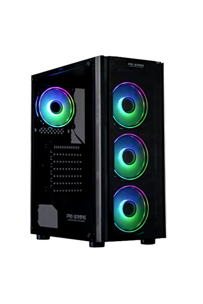 ProGaming - Computer Parts for Gamers ProGaming Blaze Case, Middle Tower, ATX, Without PSU, 4 ARGB Fans, Black