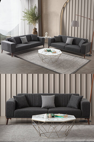 EDSY HOME Regnar 3+3 Koltuk Takımı Antrasit