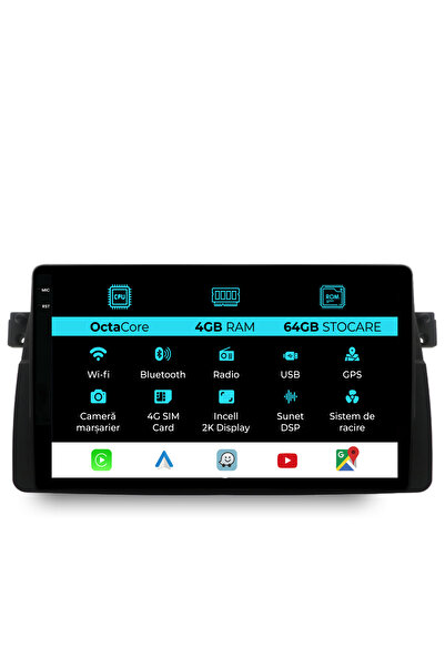 NavStore Dedicated Navigation BMW Series3 E46 (1997-2005), 2K, 4Gb Ram, 64Gb Storage, Carplay