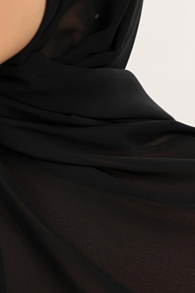 Altobeh Luxurious and practical black chiffon shawl, ready to wear