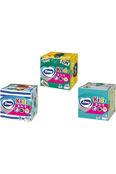 Zewa Kids facial tissues, 3-ply, 12 packs (60 pcs each)