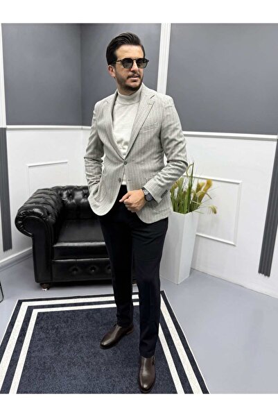 Avni Ceylan Urbanlayer Slim Fit Blazer Jacket with Puffer Vest Detail