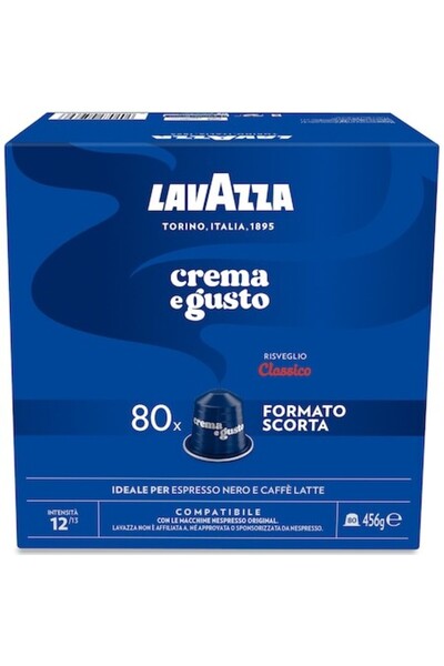 LavAzza Capsule de cafea Crema & Gusto, compatibile cu Nespresso, 80 x 5,7 g