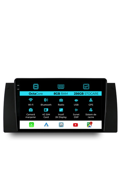 NavStore Dedicated Navigation BMW Series5 E39/X5 E53 (1995-2003), 2K, 8Gb Ram, 256Gb Storage, Carplay