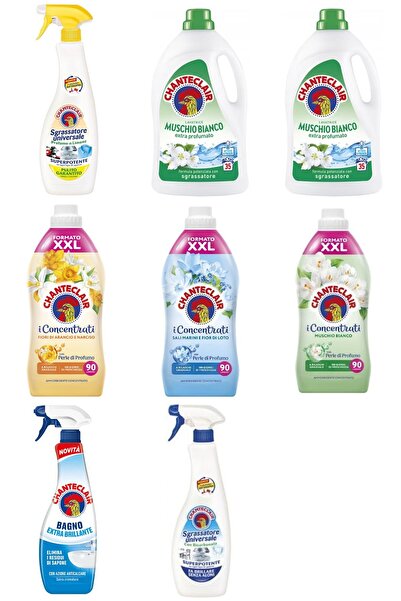 Chanteclair Set 8 Mixed: 1x universal Lemon, 600 ml, 2x laundry liquid White Musk, 1575ml, 35 washes,