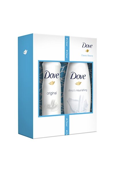 Dove Duo Classic Beauty Set: antiperspirant spray 150 ml + shower gel 250 ml