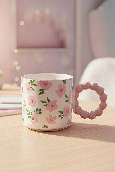 Benante Boncuk Kulplu Porselen Kupa - 310 ML