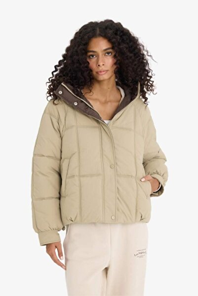 DeFacto Regular Fit Hooded Zippered Puffer Jacket (25 Wn)