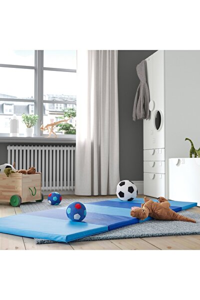 IKEA PLUFSIG Folding gym mat, blue, 78 x 185 cm