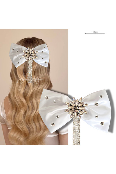 pegu baby collection مشبك بتصميم خاص أوتوماتيكي مزين بحجر الساتان الأبيض، هدي...