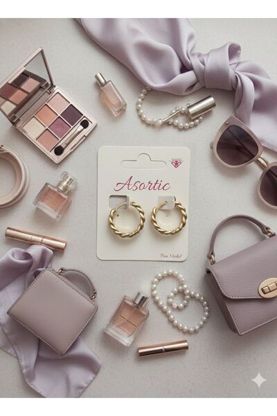 YURISH أقراط ذهبية ملتوية