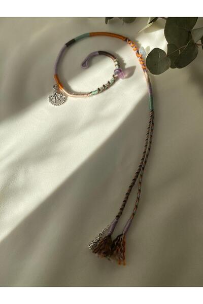 sabiha aksesuar إكسسوار شعر ملون بتصميم الراستا، لف الشعر، قلادة شوكر، سوار م...