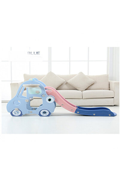 FULLJOY 2-in-1 Kids Slide with Basketball Hoop, Foldable Slide for Toddlers, Boys and Girls, Climbing