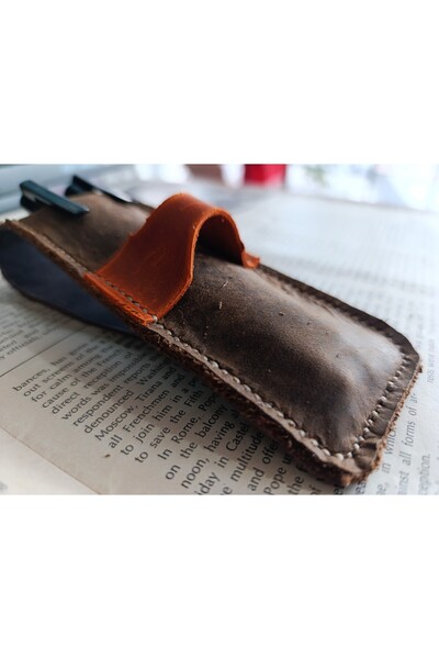 Mahfuz Crazy Real Leather Pen Holder for Your Special Pens (for 2*3 Pens) 27 cm \ 6 cm Lmn2