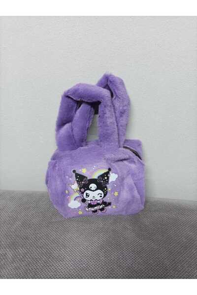 JHTshop Kuromi Figürlü Tüylü Çocuk Genç El Çantası