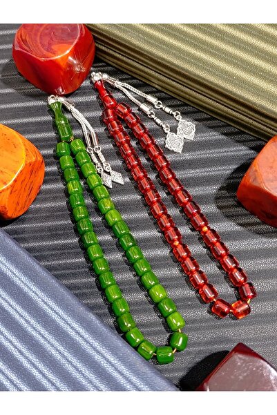 Anemore Collection Rozariu din chihlimbar verde + Rozariu din chihlimbar cu t...
