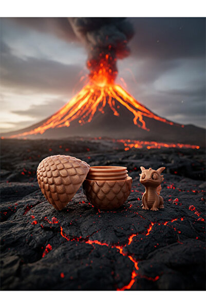 FrostBlack3d Açılır Kapanır Kahverengi Ejderha ve Yumurtası