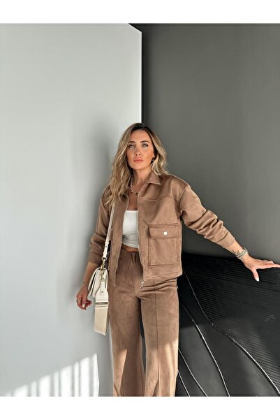 Zerrincan Giyim Mink Zippered Suede Sports Jacket